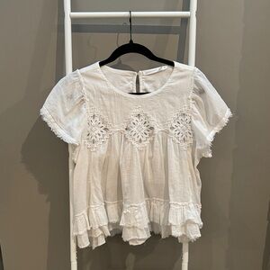 Women’s Altar’D State White Lace Trim Women Top